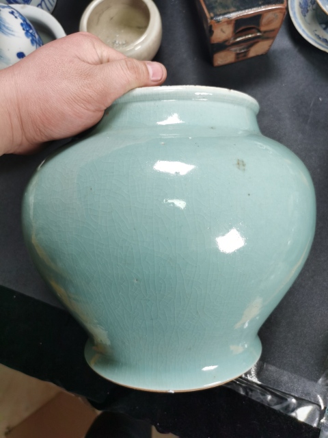 古玩陶瓷清中青釉將軍罐拍賣，當前價格3999元