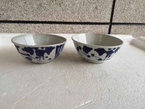 古玩陶瓷青花碗一對拍賣，當前價格550元