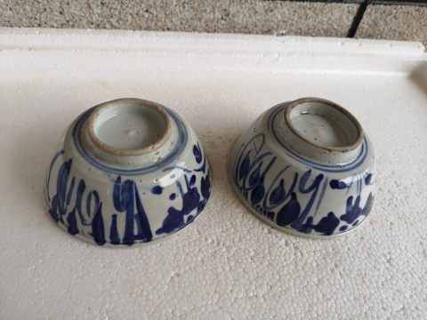 古玩陶瓷青花碗一對拍賣，當前價格550元