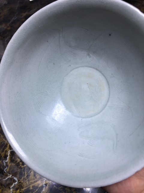 古玩陶瓷湖田窯雙魚紋碗。拍賣,當前價格10000元