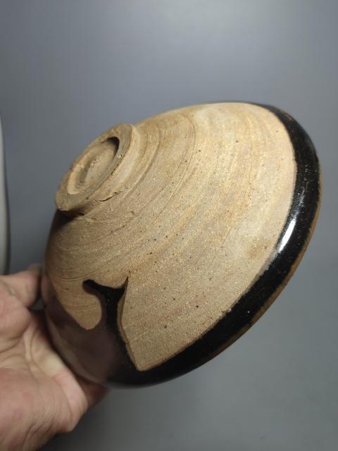 古玩陶瓷金元耀州窯黑釉斗笠大碗(精品黑釉)拍賣,當前價格4200元