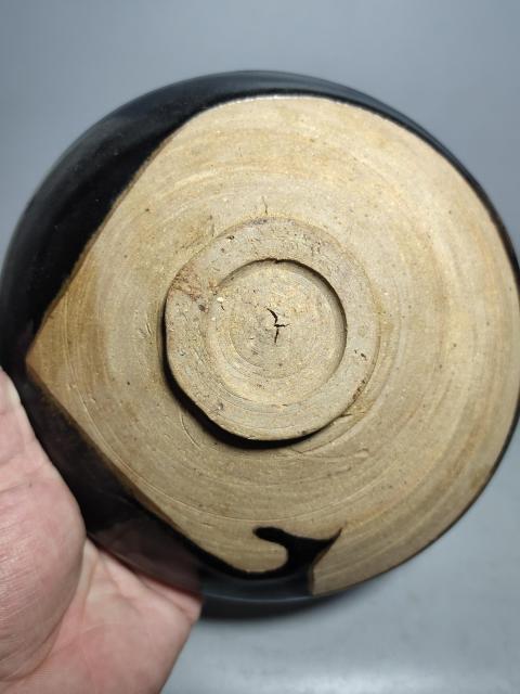 古玩陶瓷金元耀州窯黑釉斗笠大碗(精品黑釉)拍賣,當前價格4200元