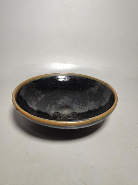古玩陶瓷金元耀州窯黑釉斗笠大碗(精品黑釉)拍賣,當前價格4200元