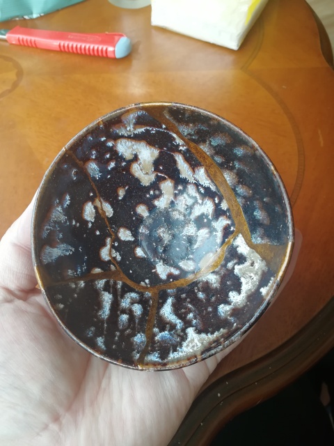 古玩陶瓷南宋吉州窯窯變釉束口盞拍賣，當(dāng)前價(jià)格1999元