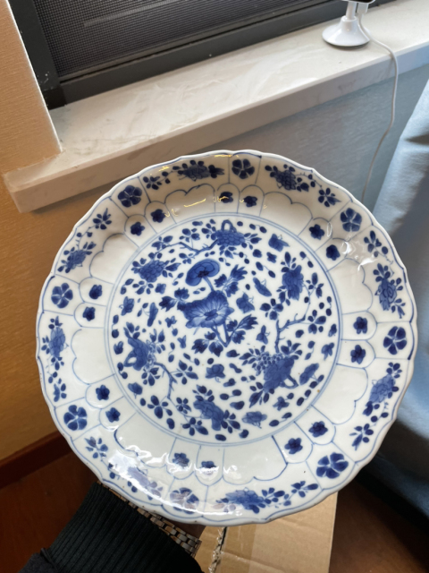 古玩陶瓷青花花卉紋盤拍賣，當前價格15000元