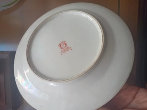 古玩陶瓷滿洲國，高檔描金，花卉盤拍賣，當前價格777元