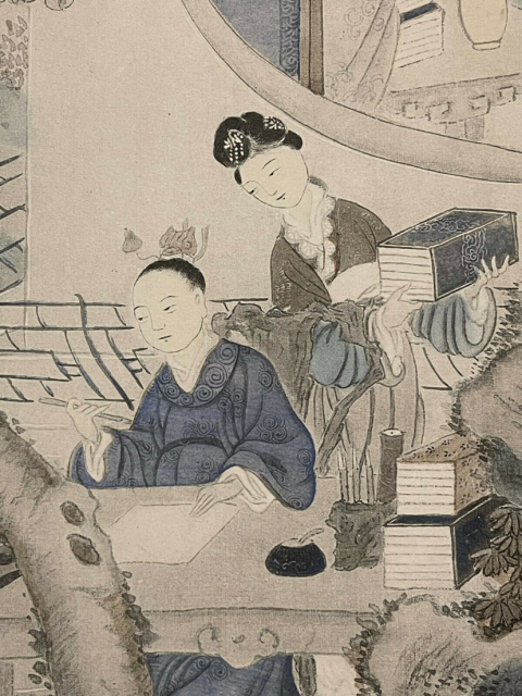 古玩字畫民國人物故事畫一對拍賣，當前價格16800元