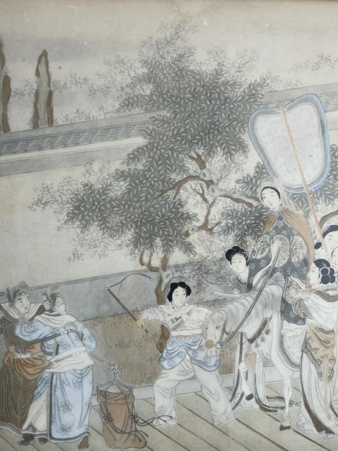古玩字畫民國人物故事畫一對拍賣，當前價格16800元