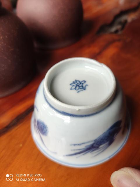 古玩陶瓷康熙花鳥紋青花杯拍賣，當前價格999元