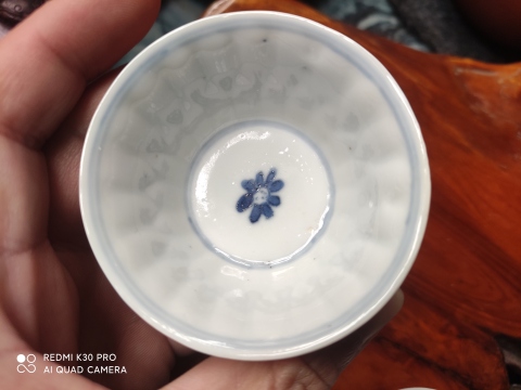 古玩陶瓷康熙青花杯一對拍賣,當前價格3999元