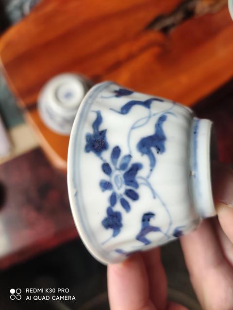 古玩陶瓷康熙青花杯一對拍賣,當前價格3999元