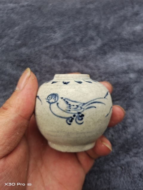 古玩陶瓷花鳥紋青花水盂拍賣，當前價格999元