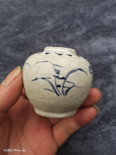 古玩陶瓷花鳥紋青花水盂拍賣，當前價格999元