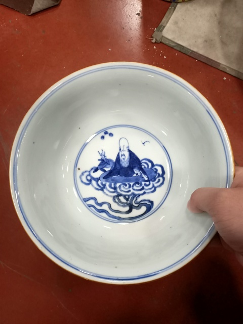 古玩陶瓷晚清青花八仙碗拍賣，當前價格13888元