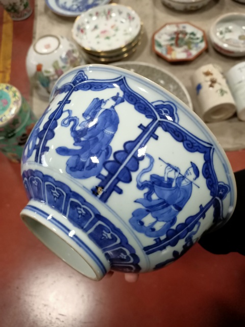 古玩陶瓷晚清青花八仙碗拍賣，當前價格13888元
