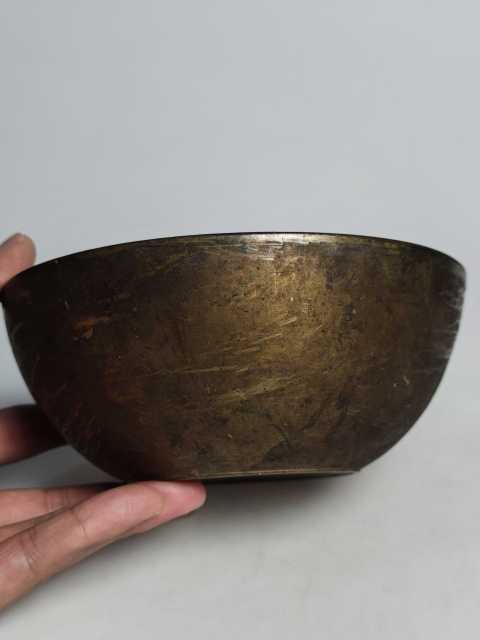 古玩雜項清代老的黃銅碗拍賣，當前價格999元