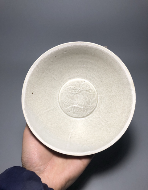 古玩陶瓷宋. 影青釉六出筋雙魚(yú)碗拍賣，當(dāng)前價(jià)格1999元