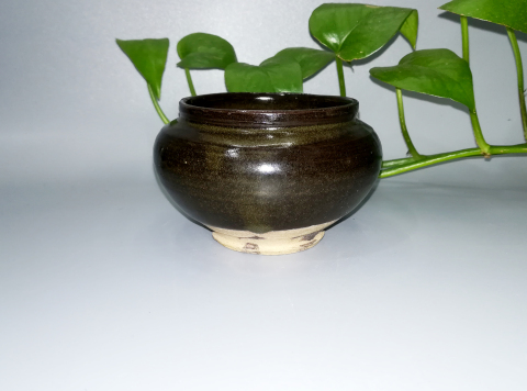 古玩陶瓷元明磁州窯茶葉末釉茶入拍賣，當前價格999元