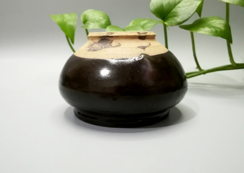 古玩陶瓷元明磁州窯茶葉末釉茶入拍賣，當前價格999元