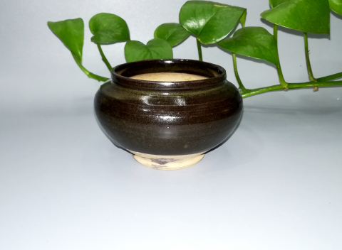 古玩陶瓷元明磁州窯茶葉末釉茶入拍賣，當前價格999元