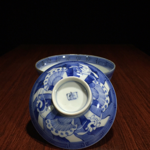 古玩陶瓷清末民初花卉蓋碗拍賣，當前價格688元