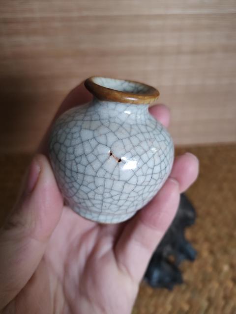 古玩陶瓷明末清初 哥釉石榴尊拍賣，當前價格999元