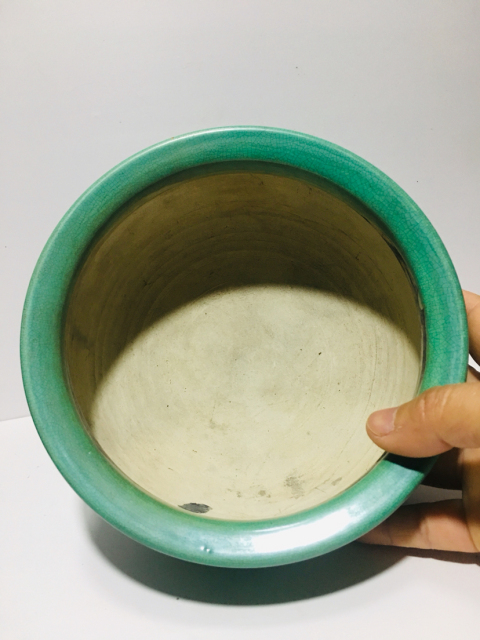 古玩陶瓷（已保真帶證書）楓溪窯綠哥釉三足缽式香爐拍賣，當前價格4888元