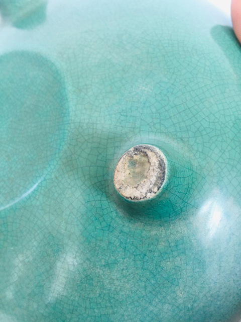 古玩陶瓷（已保真帶證書）楓溪窯綠哥釉三足缽式香爐拍賣，當前價格4888元