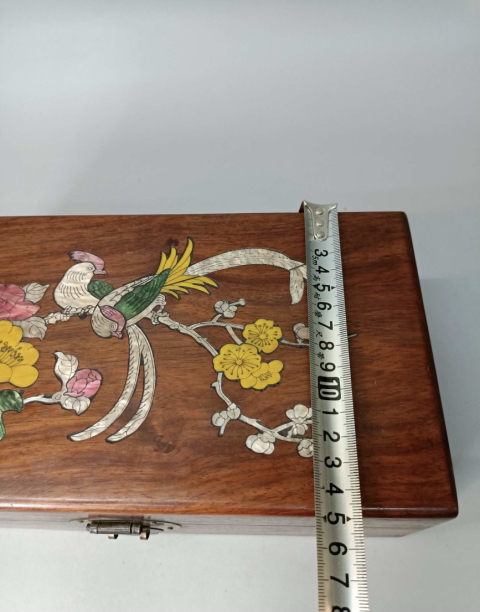 古玩雜項(xiàng)創(chuàng)匯黃花梨木雕嵌螺鈿木盒拍賣(mài)，當(dāng)前價(jià)格1999元