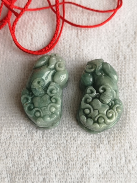 古玩玉器翠貔貅拍賣，當前價格298元