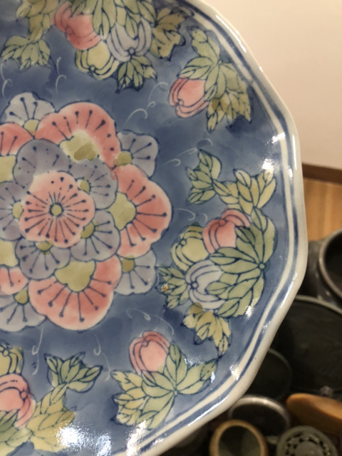 古玩陶瓷花卉紋青花高足盤拍賣,當(dāng)前價格199元