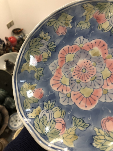 古玩陶瓷花卉紋青花高足盤拍賣,當(dāng)前價格199元