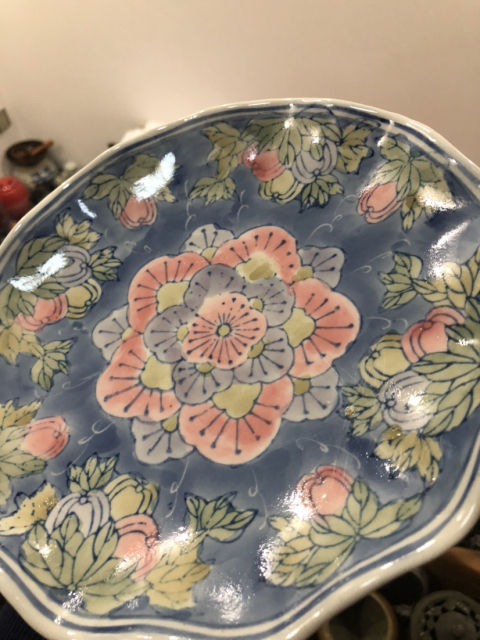 古玩陶瓷花卉紋青花高足盤拍賣,當(dāng)前價格199元