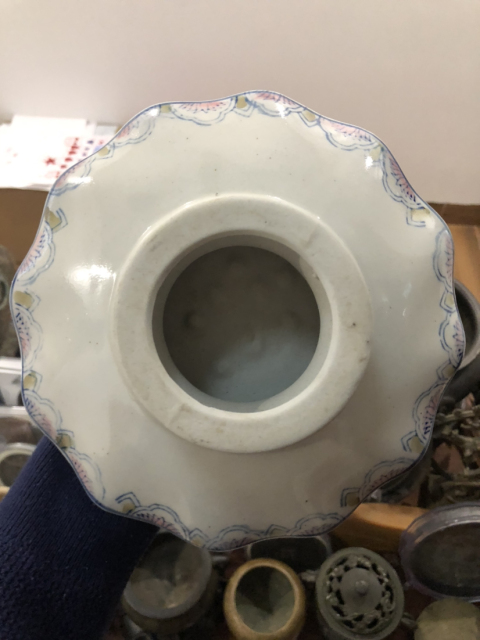 古玩陶瓷花卉紋青花高足盤拍賣,當(dāng)前價格199元