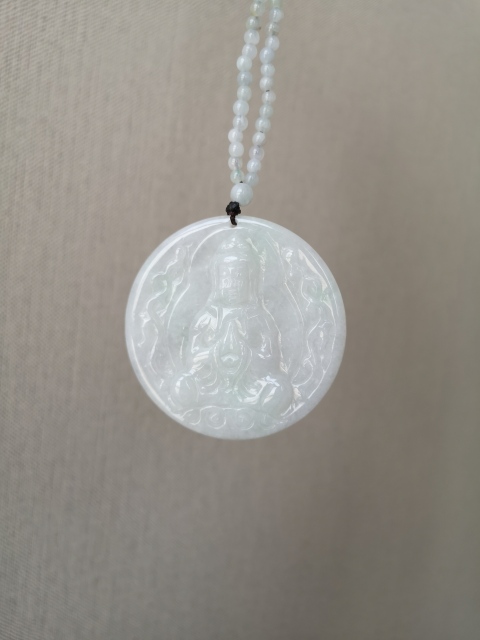 古玩玉器翡翠觀音項鏈拍賣,當前價格980元