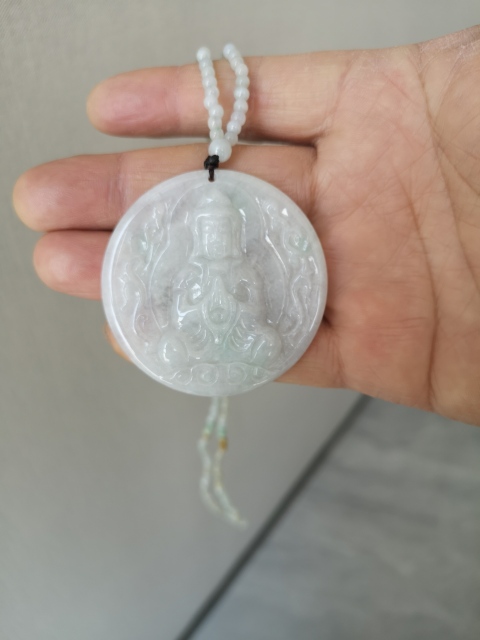 古玩玉器翡翠觀音項鏈拍賣,當前價格980元