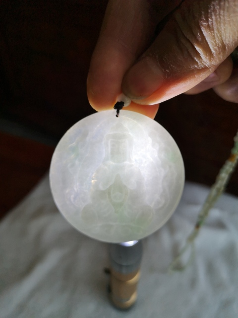 古玩玉器翡翠觀音項鏈拍賣,當前價格980元