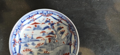 古玩陶瓷青花加山水紋彩盤拍賣，當前價格1999元