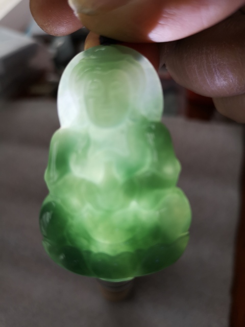 古玩玉器翡翠觀音拍賣，當(dāng)前價(jià)格550元