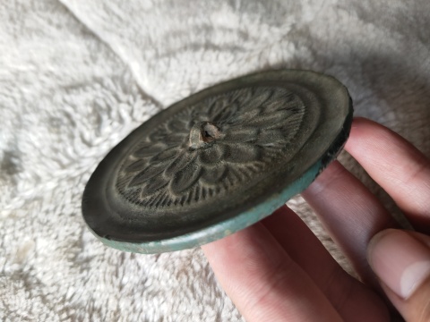 古玩銅器明代花卉紋鏡(已保真)拍賣，當前價格3500元