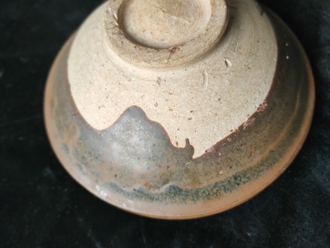 古玩陶瓷元代臨汾窯褐釉狗舔斑折沿碗拍賣，當(dāng)前價(jià)格3800元