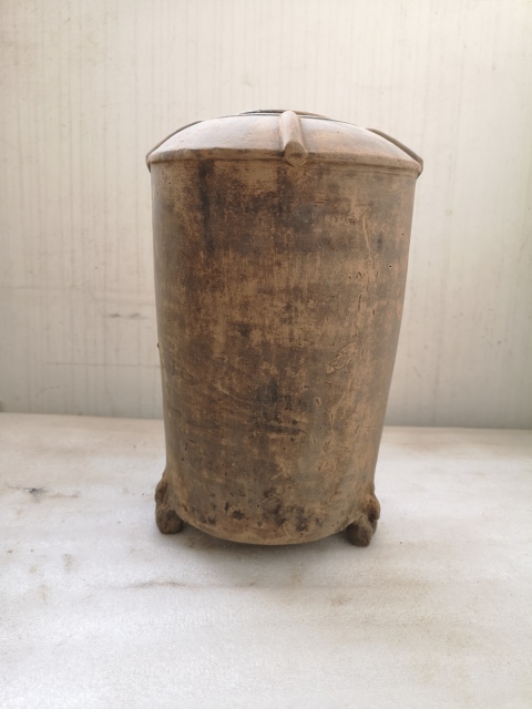 古玩陶瓷灰陶三獸足陶倉拍賣,當前價格680元