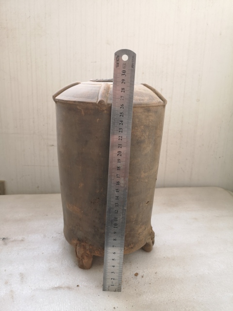 古玩陶瓷灰陶三獸足陶倉拍賣,當前價格680元