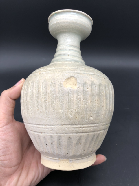 古玩陶瓷宋將樂窯盤口瓶已保真拍賣，當前價格3800元