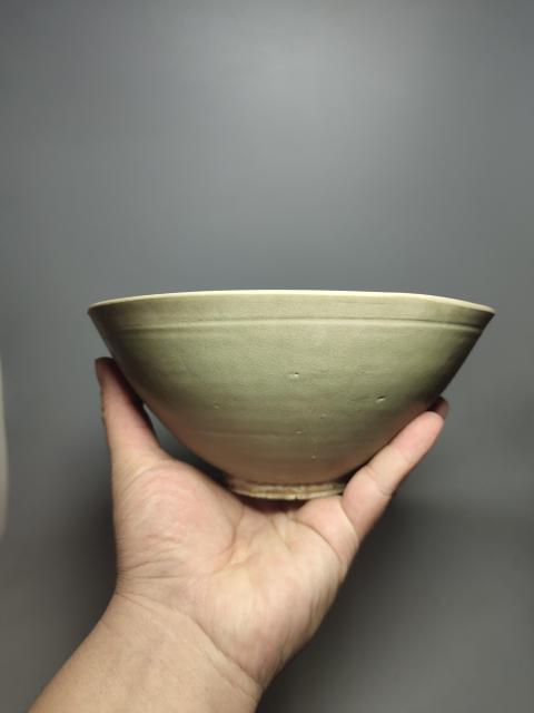 古玩陶瓷北宋耀州窯青釉斗笠大碗（精品瓷器）拍賣，當前價格6800元