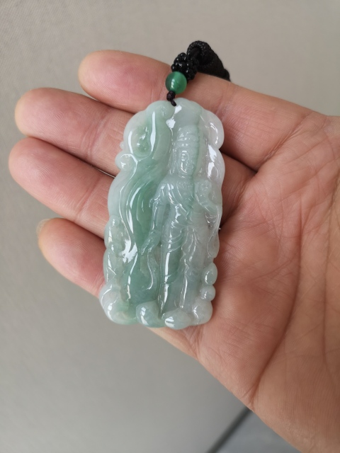 古玩玉器翡翠觀音拍賣,當前價格888元