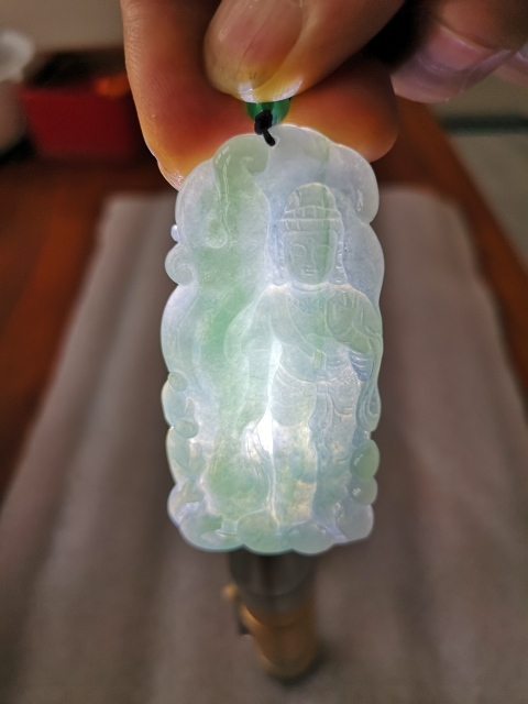 古玩玉器翡翠觀音拍賣,當前價格888元