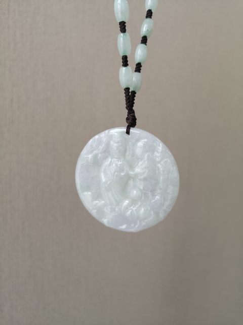 古玩玉器翡翠觀音牌子拍賣，當前價格850元