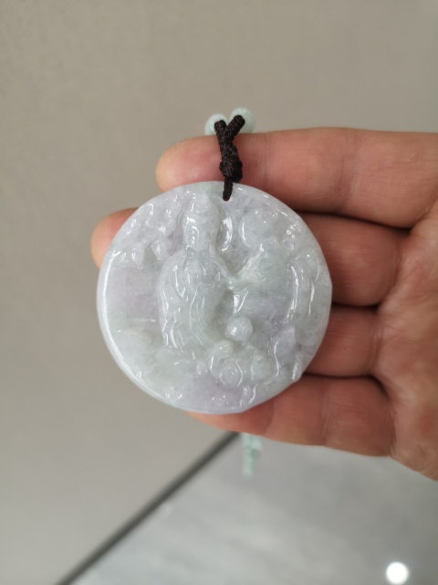 古玩玉器翡翠觀音牌子拍賣，當前價格850元