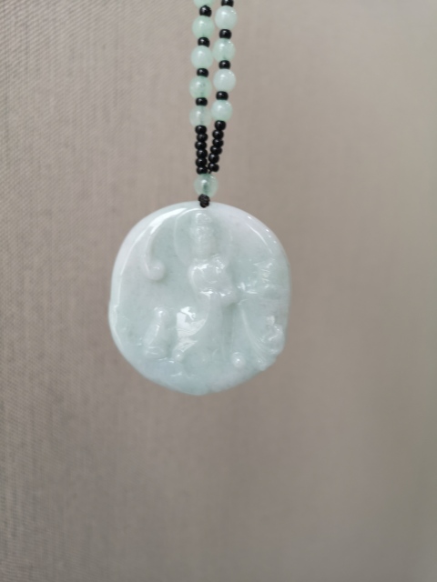 古玩玉器童子拜觀音牌拍賣，當前價格580元